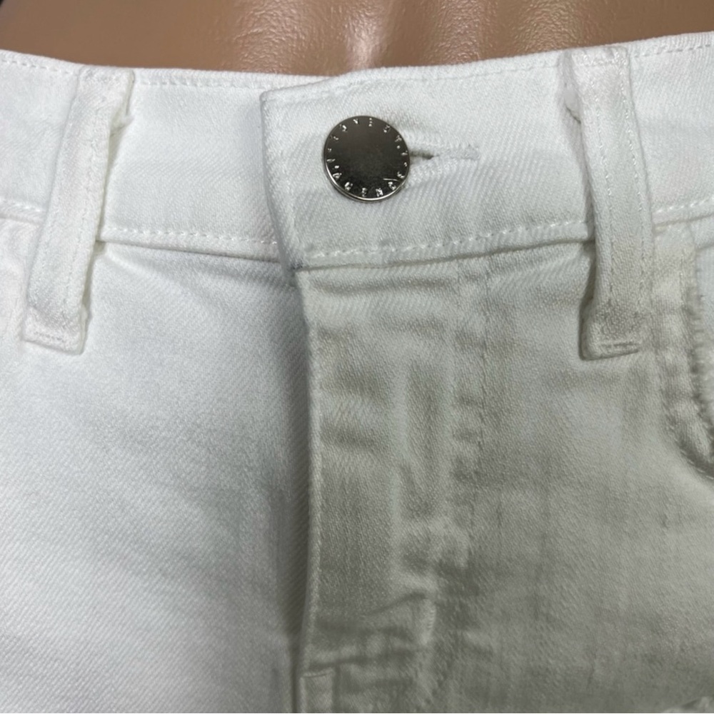 NEW L’AGENCE WHITE DISTRESSED DENIM SHORTS - Picture 4 of 8